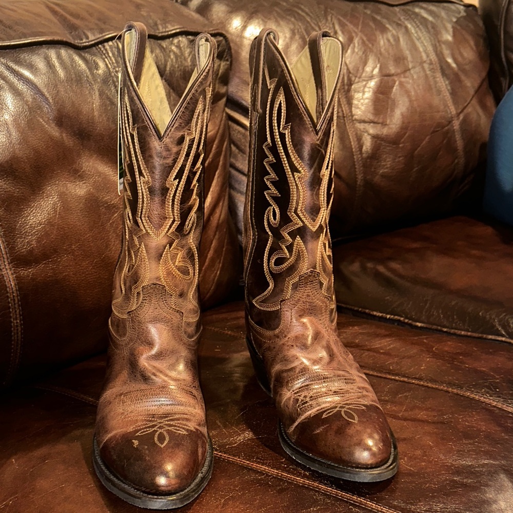 Brown Leather Cowboy Boots